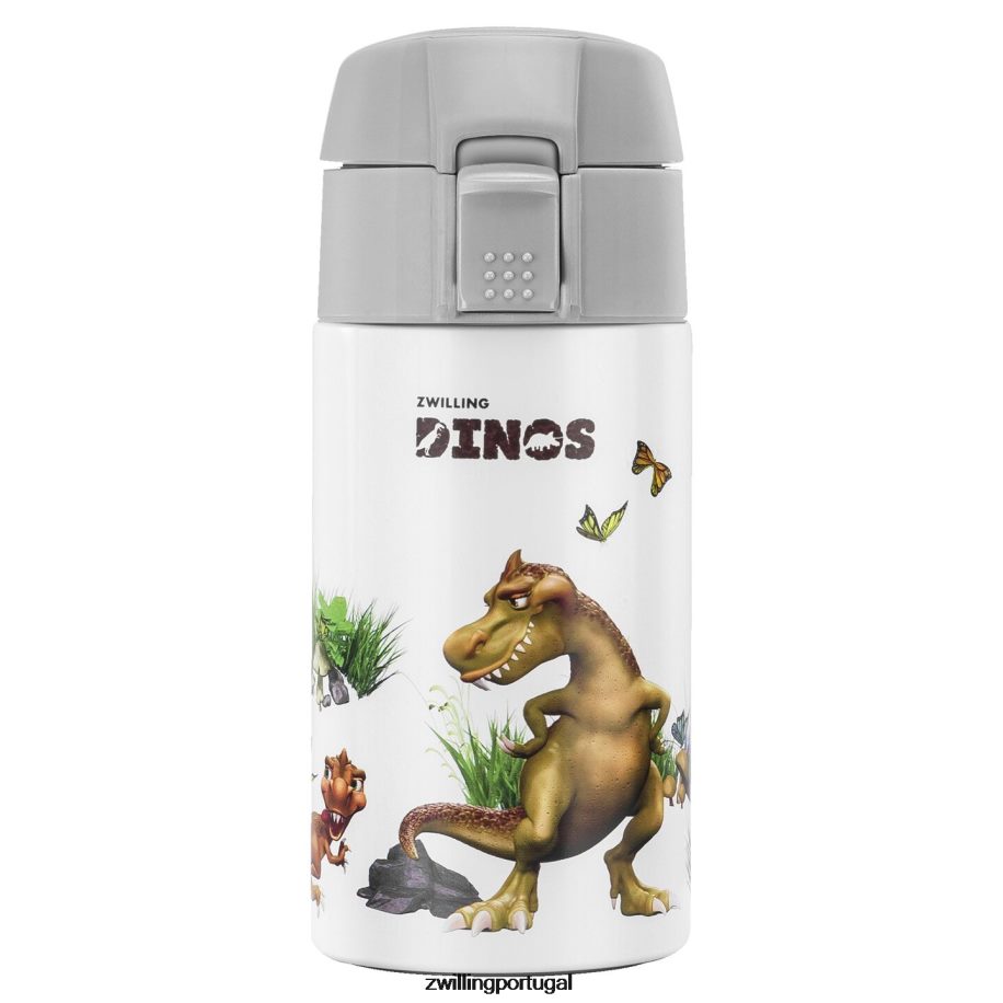 Zwilling cozinha 442PVP534 garrafa para beber dinos dinos, 350 ml, aço inoxidável, branco-cinza