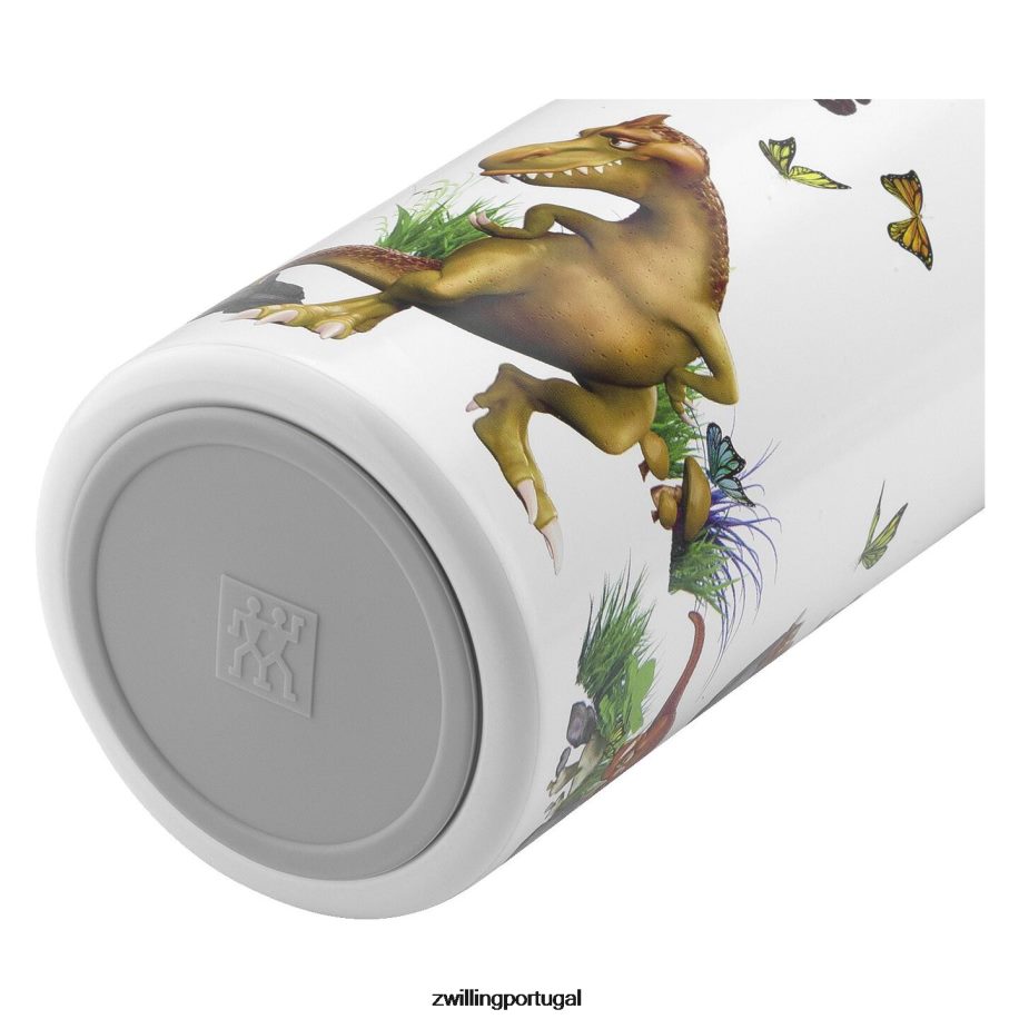 Zwilling cozinha 442PVP534 garrafa para beber dinos dinos, 350 ml, aço inoxidável, branco-cinza
