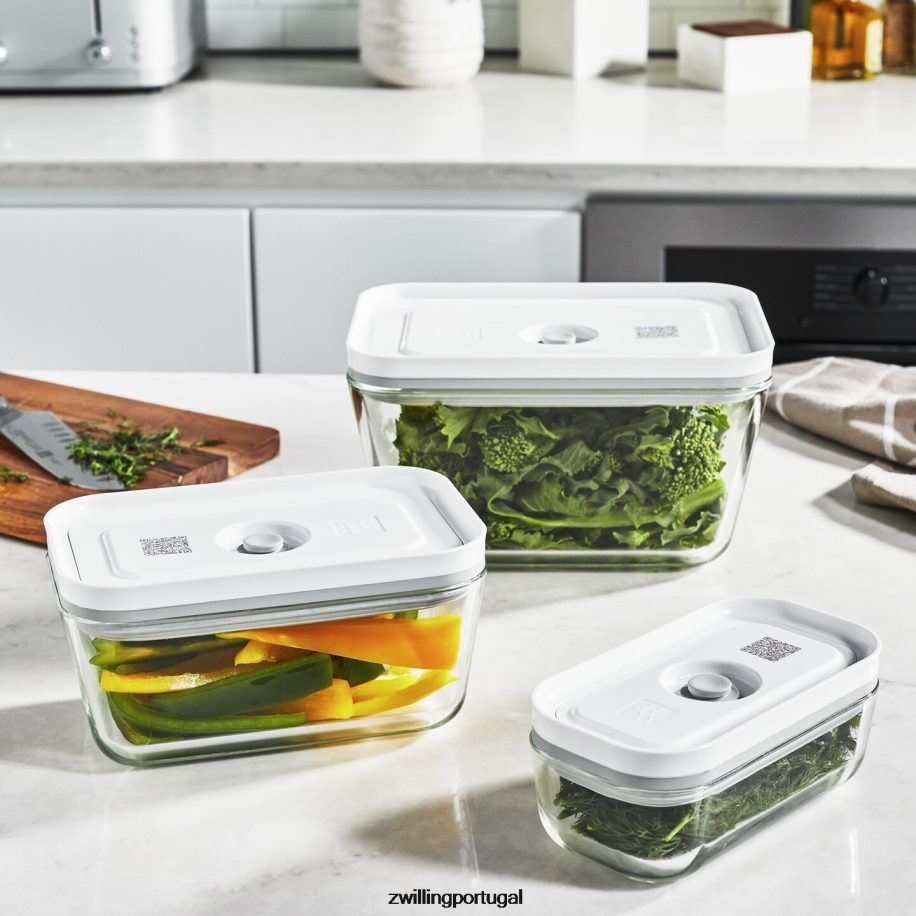 Zwilling cozinha 442PVP451 Conjunto de recipientes a vácuo Fresh & Save s/m/l / 3 unidades, cinza