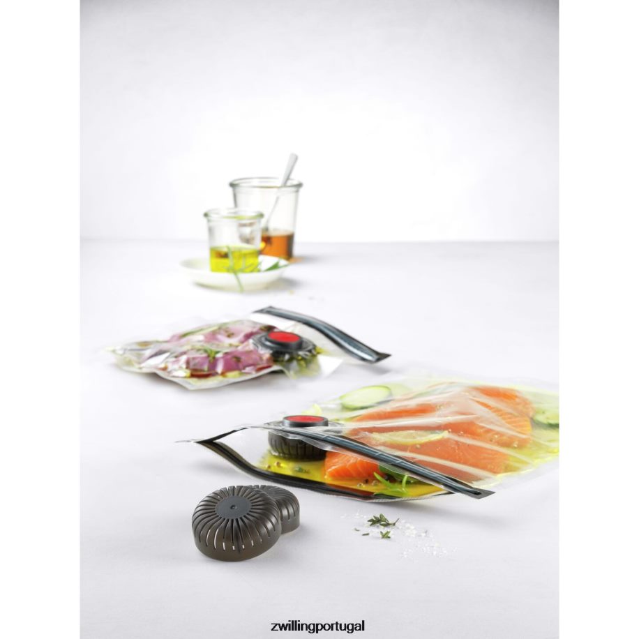 Zwilling cozinha 442PVP453 Conjunto de acessórios para vácuo Fresh & Save, barreira contra líquidos, 6 peças