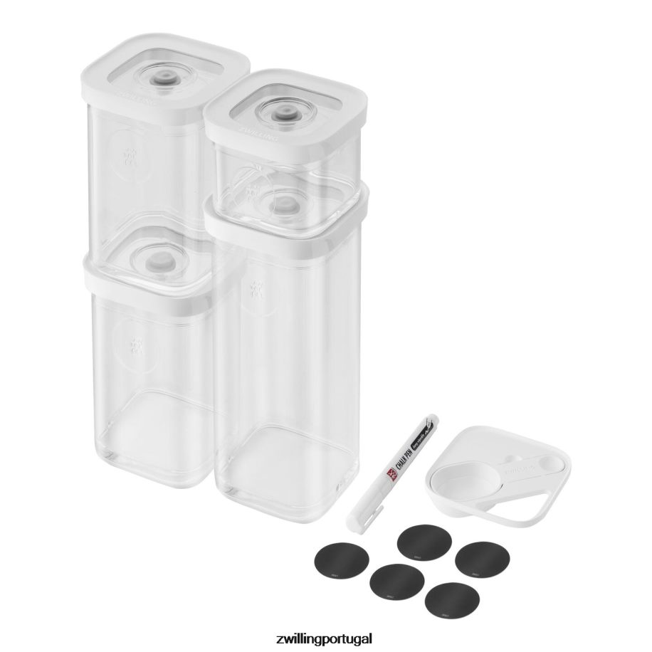 Zwilling cozinha 442PVP454 conjunto de recipientes para cubos frescos e salvos, s / 6 peças, branco transparente