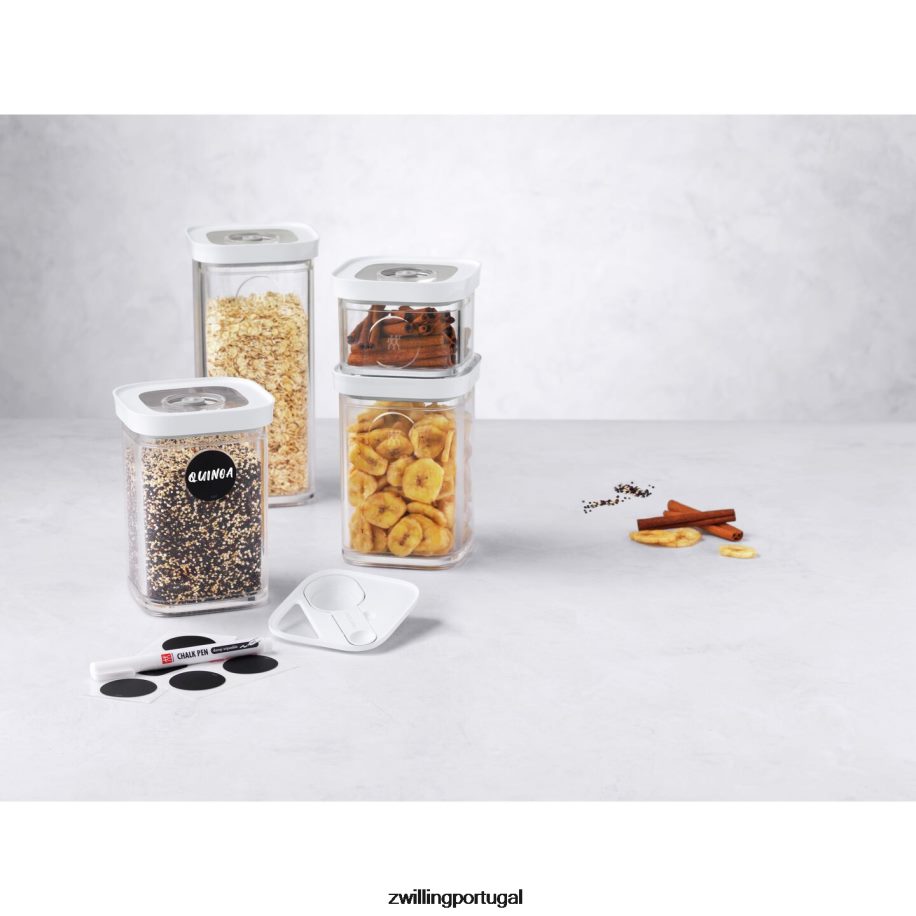 Zwilling cozinha 442PVP454 conjunto de recipientes para cubos frescos e salvos, s / 6 peças, branco transparente