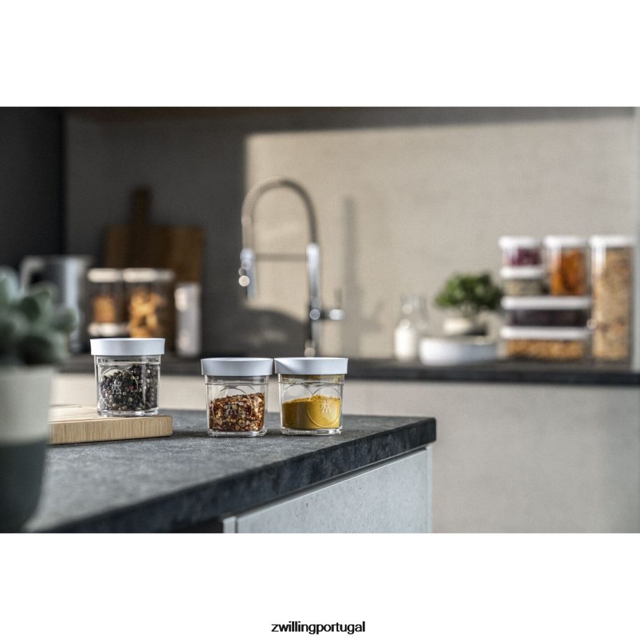 Zwilling cozinha 442PVP465 conjunto de especiarias em cubos frescos e salvos, xs / 3 peças, branco transparente