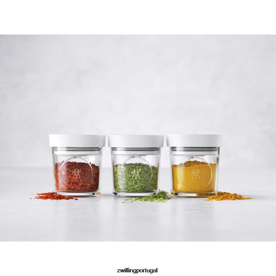 Zwilling cozinha 442PVP465 conjunto de especiarias em cubos frescos e salvos, xs / 3 peças, branco transparente