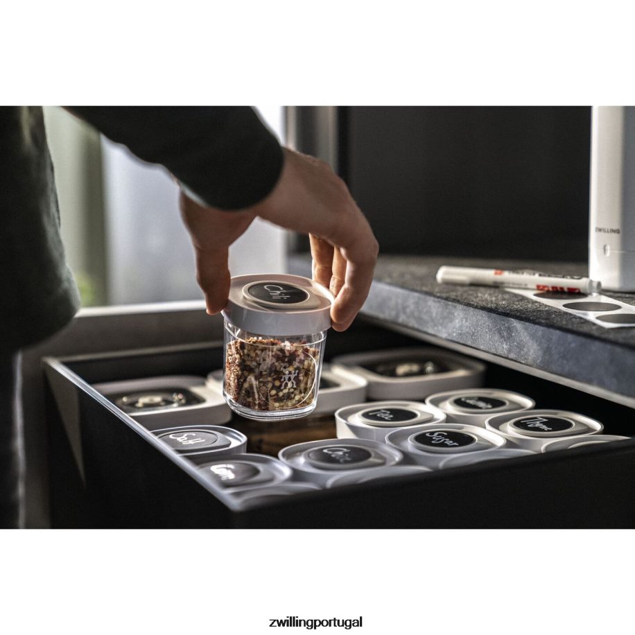 Zwilling cozinha 442PVP465 conjunto de especiarias em cubos frescos e salvos, xs / 3 peças, branco transparente