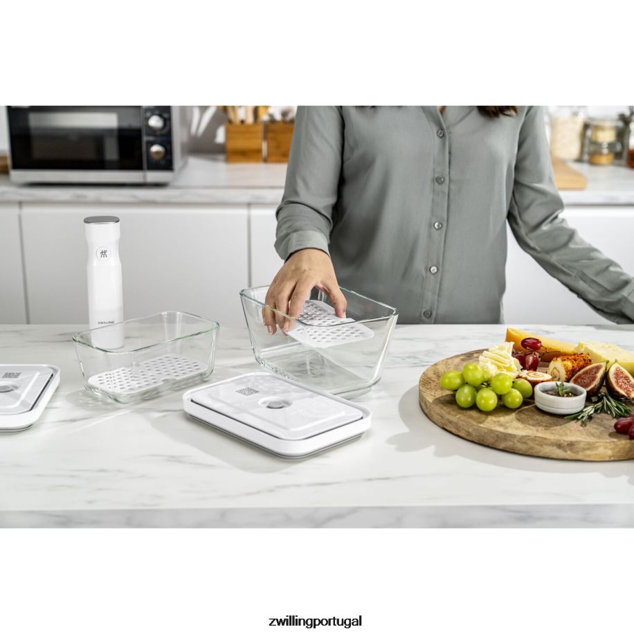 Zwilling cozinha 442PVP466 conjunto de bandeja coletora Fresh & Save para recipientes de vidro, m/l / 2 unidades