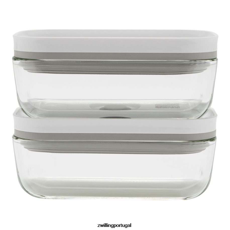 Zwilling cozinha 442PVP467 Fresh & Save s / Recipiente a vácuo pequeno de 2 peças, vidro, cinza