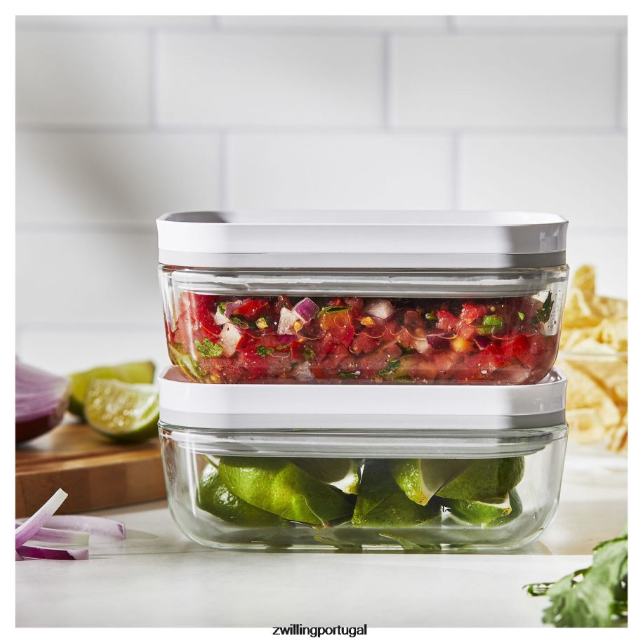 Zwilling cozinha 442PVP467 Fresh & Save s / Recipiente a vácuo pequeno de 2 peças, vidro, cinza