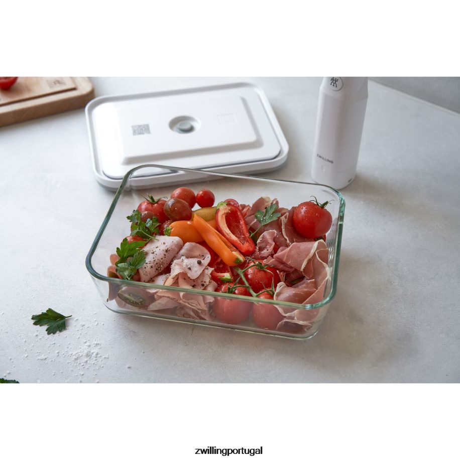 Zwilling cozinha 442PVP472 refrigerador a vácuo fresco e salvo, vidro, cinza