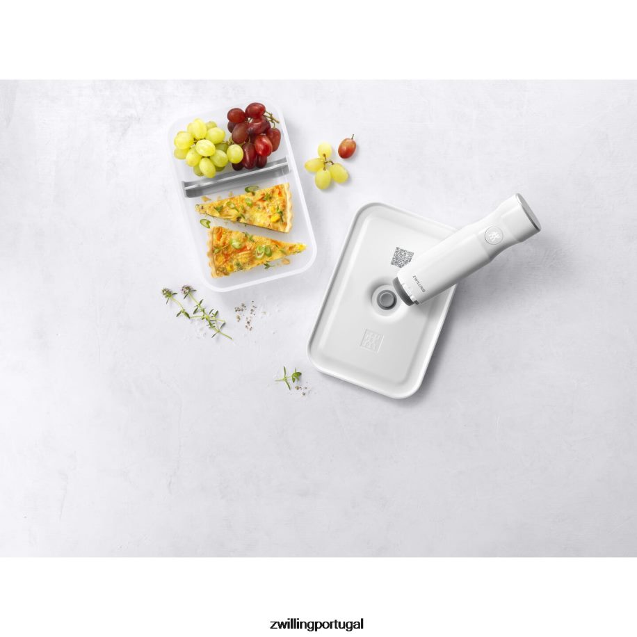 Zwilling cozinha 442PVP473 Fresh & save l lancheira plana a vácuo, plástico, cinza semitransparente