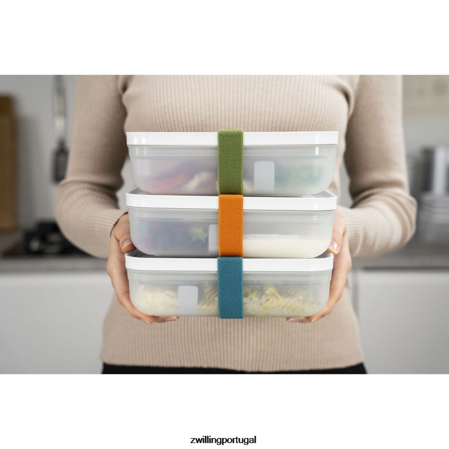 Zwilling cozinha 442PVP473 Fresh & save l lancheira plana a vácuo, plástico, cinza semitransparente