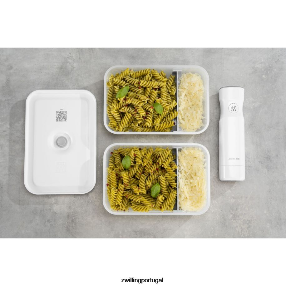 Zwilling cozinha 442PVP473 Fresh & save l lancheira plana a vácuo, plástico, cinza semitransparente