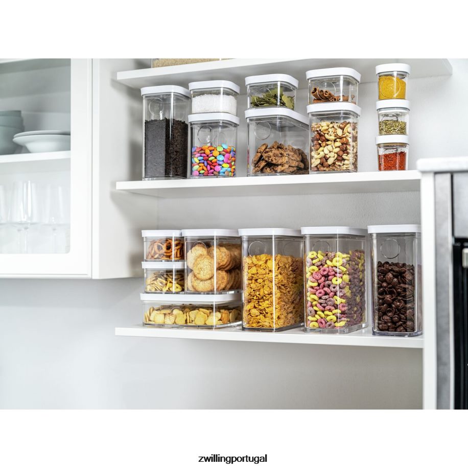 Zwilling cozinha 442PVP475 recipiente de cubo fresco e salvo l, 1,75 qt, branco transparente