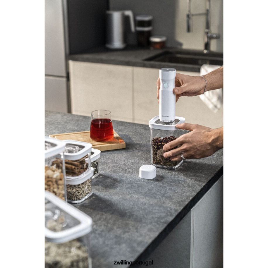 Zwilling cozinha 442PVP475 recipiente de cubo fresco e salvo l, 1,75 qt, branco transparente