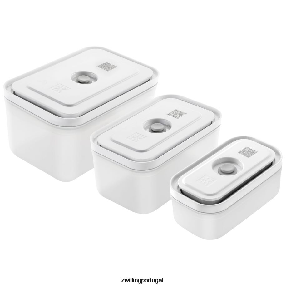 Zwilling cozinha 442PVP476 Fresh & Save s/m/l / Recipiente a vácuo de 3 peças, plástico, cinza semitransparente