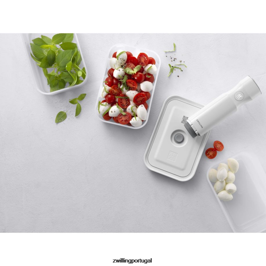 Zwilling cozinha 442PVP476 Fresh & Save s/m/l / Recipiente a vácuo de 3 peças, plástico, cinza semitransparente