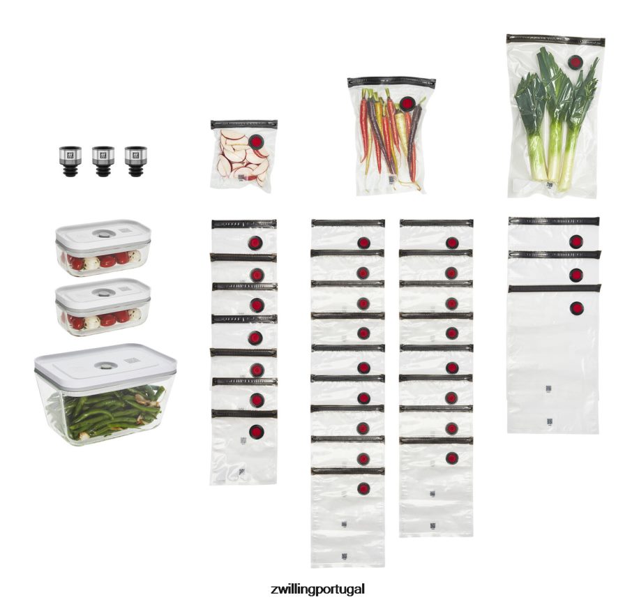 Zwilling cozinha 442PVP477 conjunto de expansão de vidro fresco e salvo, 36 peças