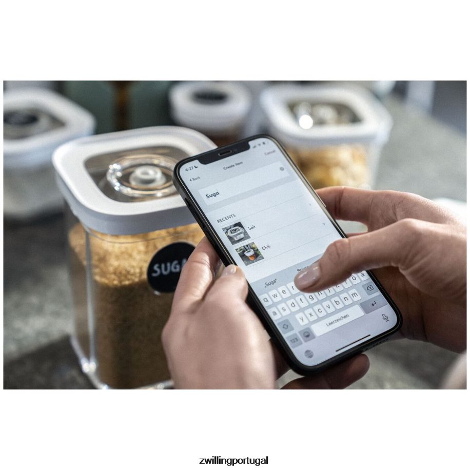 Zwilling cozinha 442PVP478 Conjunto de recipientes para cubos Fresh & Save com bomba de vácuo, médio, 6 peças, branco transparente