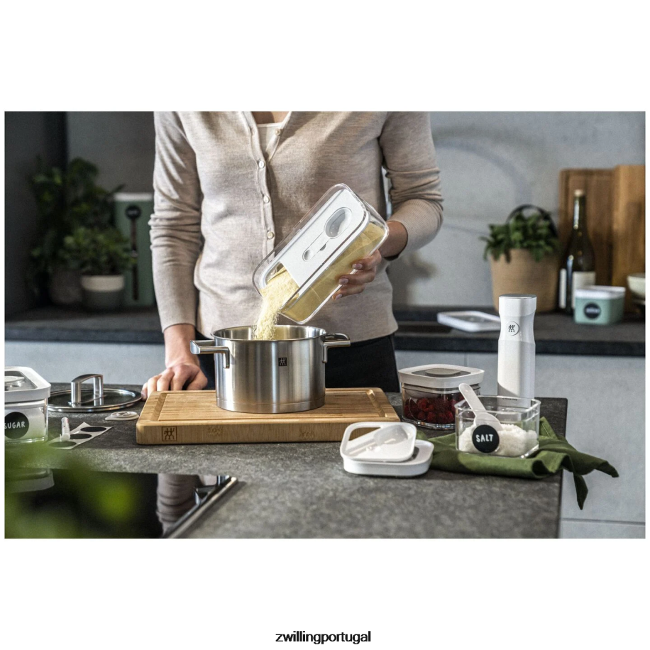 Zwilling cozinha 442PVP479 recipiente de cubo fresco e salvo m, 0,75 qt, branco transparente