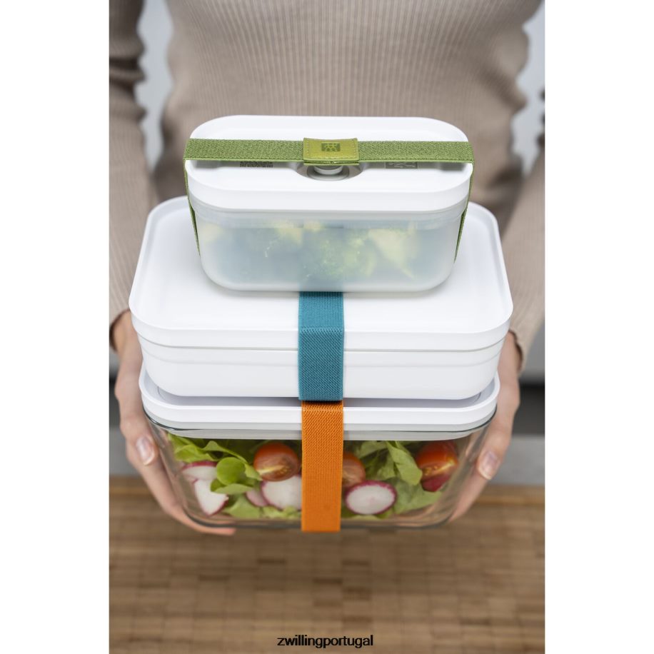 Zwilling cozinha 442PVP488 Conjunto de acessórios para vácuo Fresh & Save, faixas elásticas, 3 peças