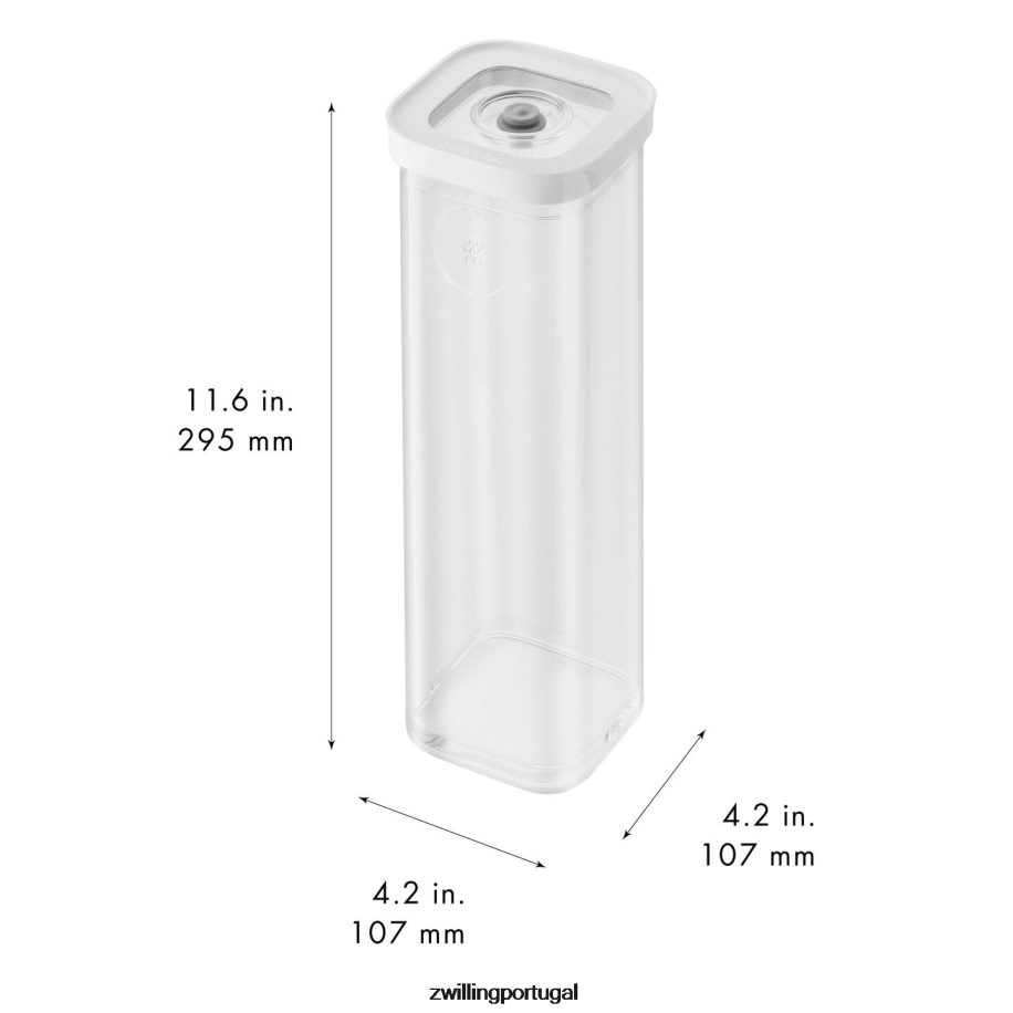 Zwilling cozinha 442PVP490 conjunto de recipientes de cubos frescos e salvos 4s, 1,75 qt, branco transparente