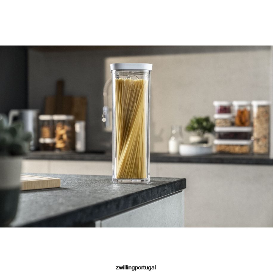 Zwilling cozinha 442PVP490 conjunto de recipientes de cubos frescos e salvos 4s, 1,75 qt, branco transparente