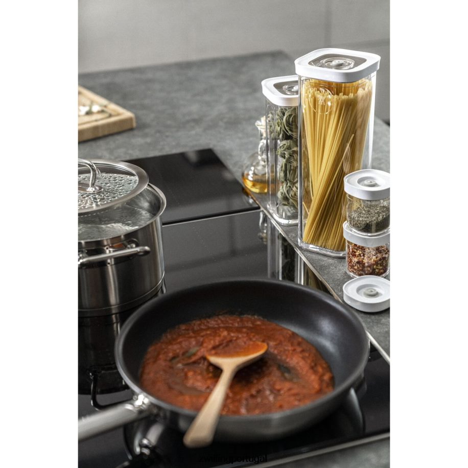 Zwilling cozinha 442PVP490 conjunto de recipientes de cubos frescos e salvos 4s, 1,75 qt, branco transparente