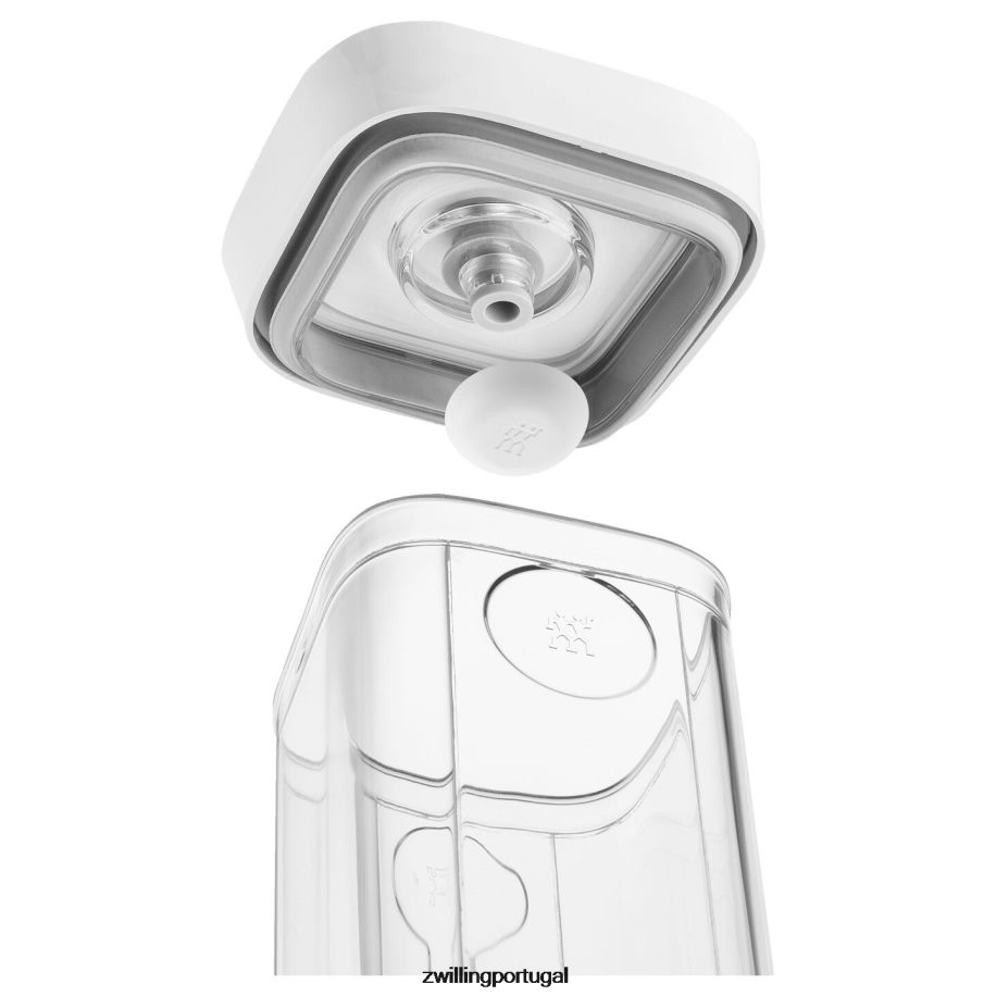 Zwilling cozinha 442PVP490 conjunto de recipientes de cubos frescos e salvos 4s, 1,75 qt, branco transparente