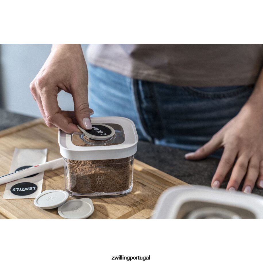 Zwilling cozinha 442PVP496 conjunto de posicionador de etiqueta de cubo fresco e salvo, 3 peças, cinza