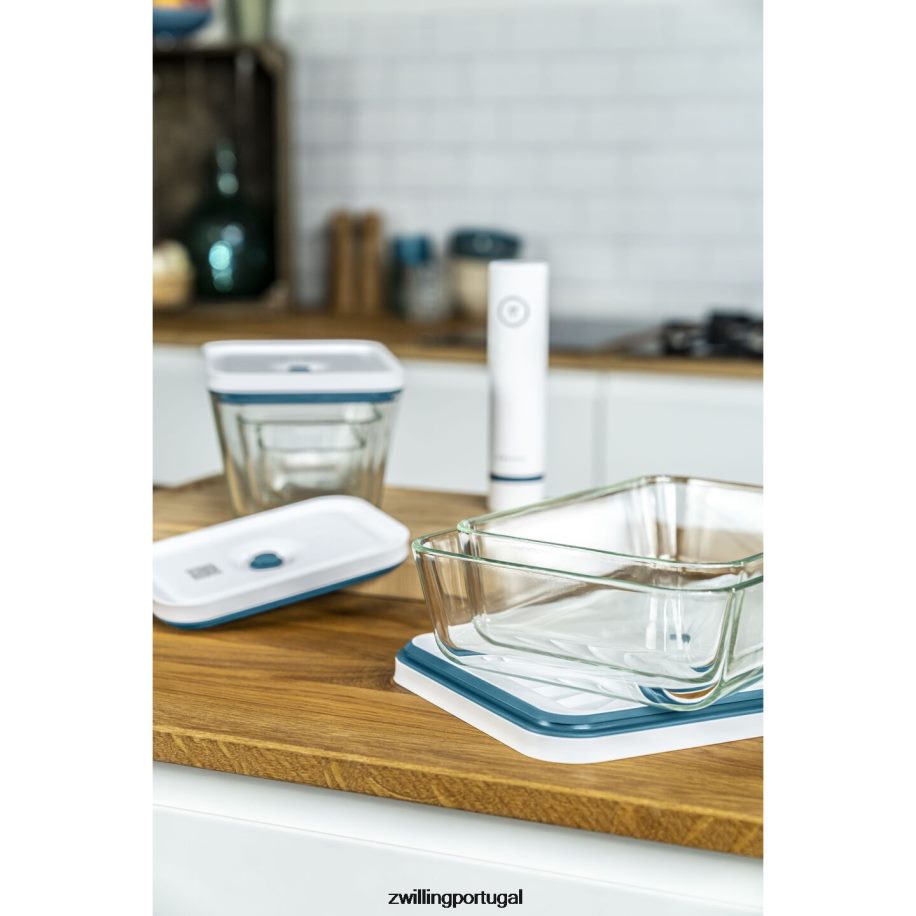 Zwilling cozinha 442PVP498 prato gratinado a vácuo fresco e salvo, vidro, la mer