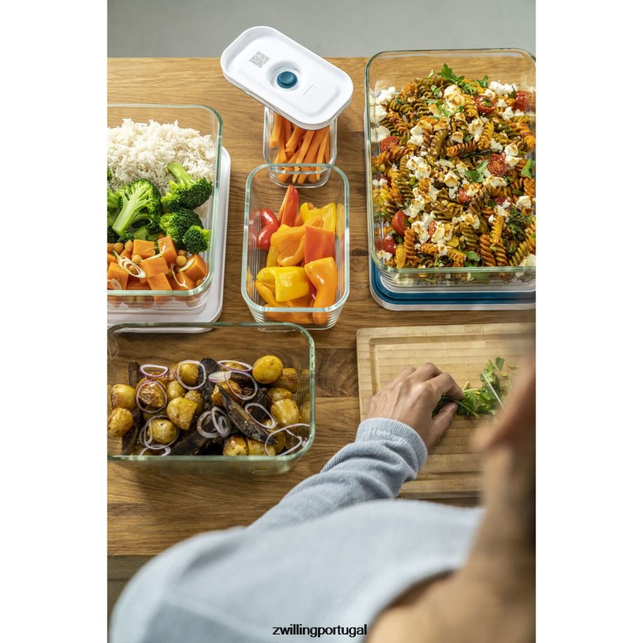 Zwilling cozinha 442PVP498 prato gratinado a vácuo fresco e salvo, vidro, la mer