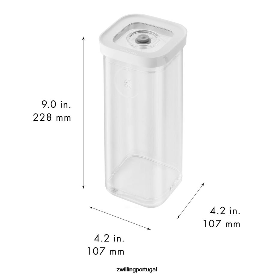 Zwilling cozinha 442PVP499 recipiente de cubo fresco e salvo 3s, 1,25 qt, branco transparente