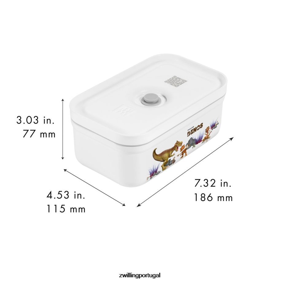 Zwilling cozinha 442PVP512 Fresh & save m dinos lancheira a vácuo, plástico, branco-cinza