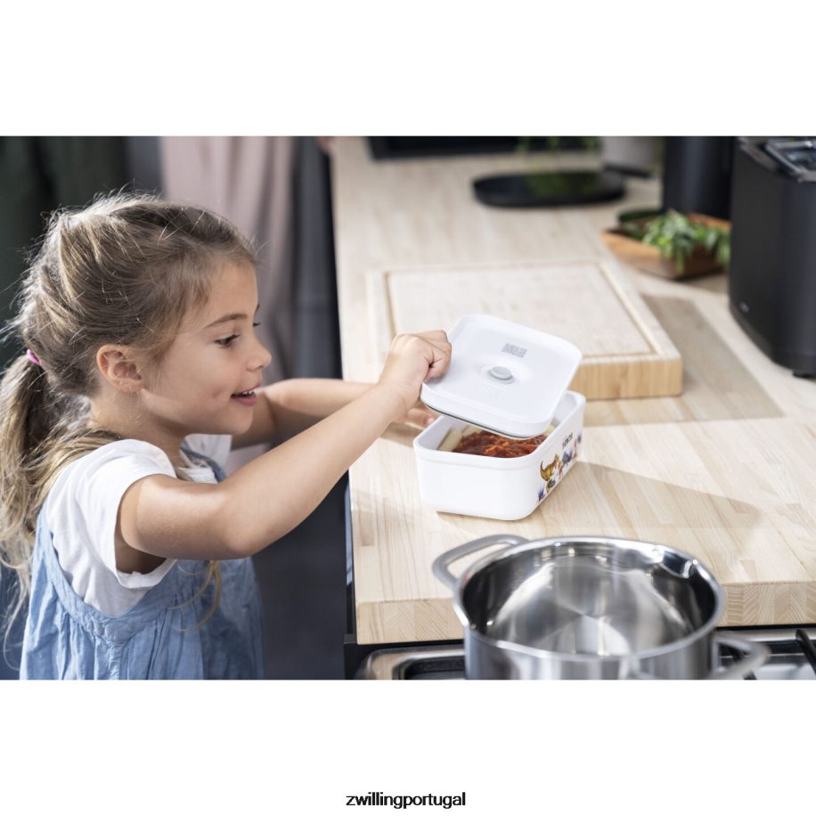 Zwilling cozinha 442PVP512 Fresh & save m dinos lancheira a vácuo, plástico, branco-cinza