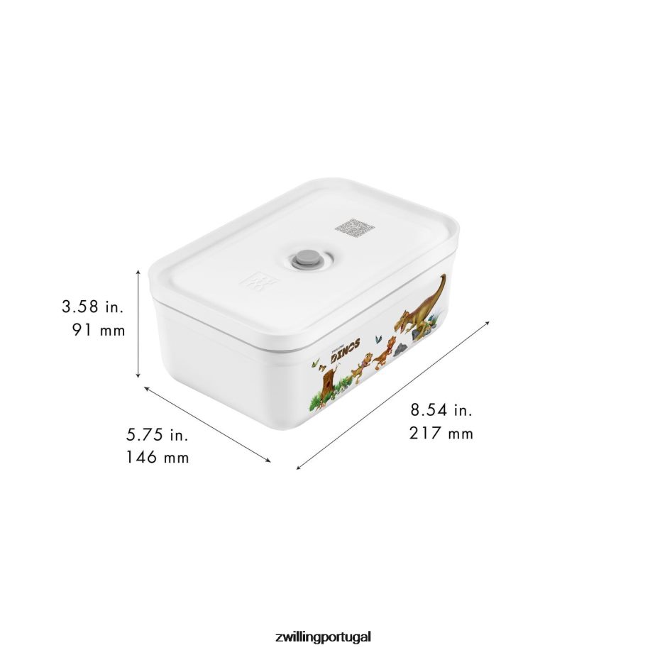 Zwilling cozinha 442PVP513 Fresh & save l dinos lancheira a vácuo, plástico, branco-cinza