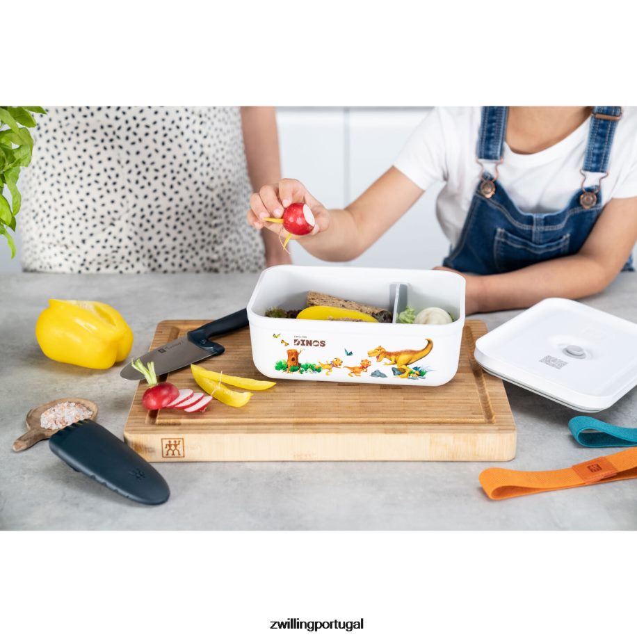 Zwilling cozinha 442PVP513 Fresh & save l dinos lancheira a vácuo, plástico, branco-cinza