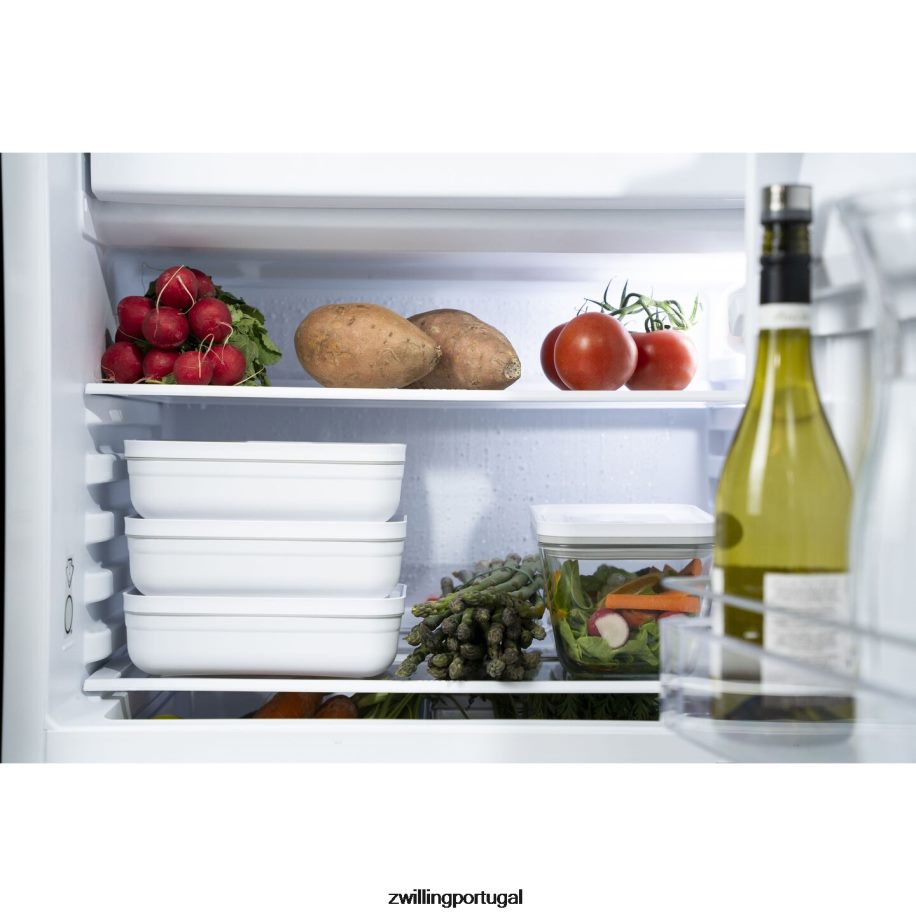 Zwilling cozinha 442PVP514 Fresh & save l lancheira plana a vácuo, plástico, branco-cinza