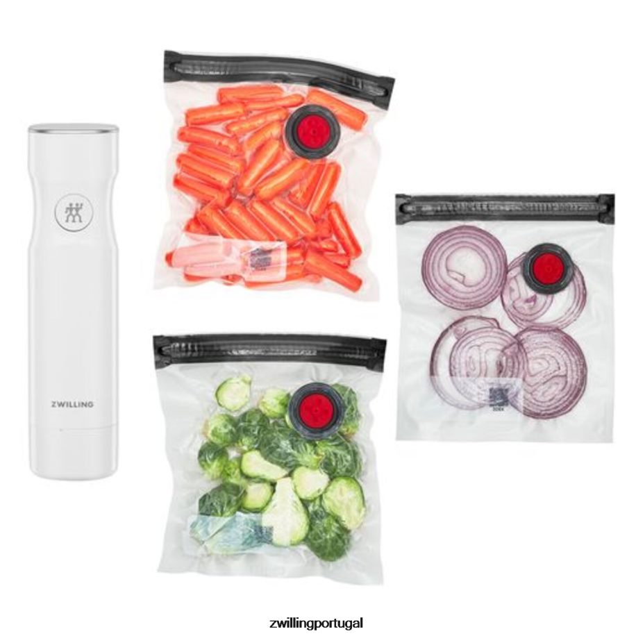 Zwilling cozinha 442PVP524 conjunto de bomba e saco Fresh & Save, s/m/l / 4 unidades, branco