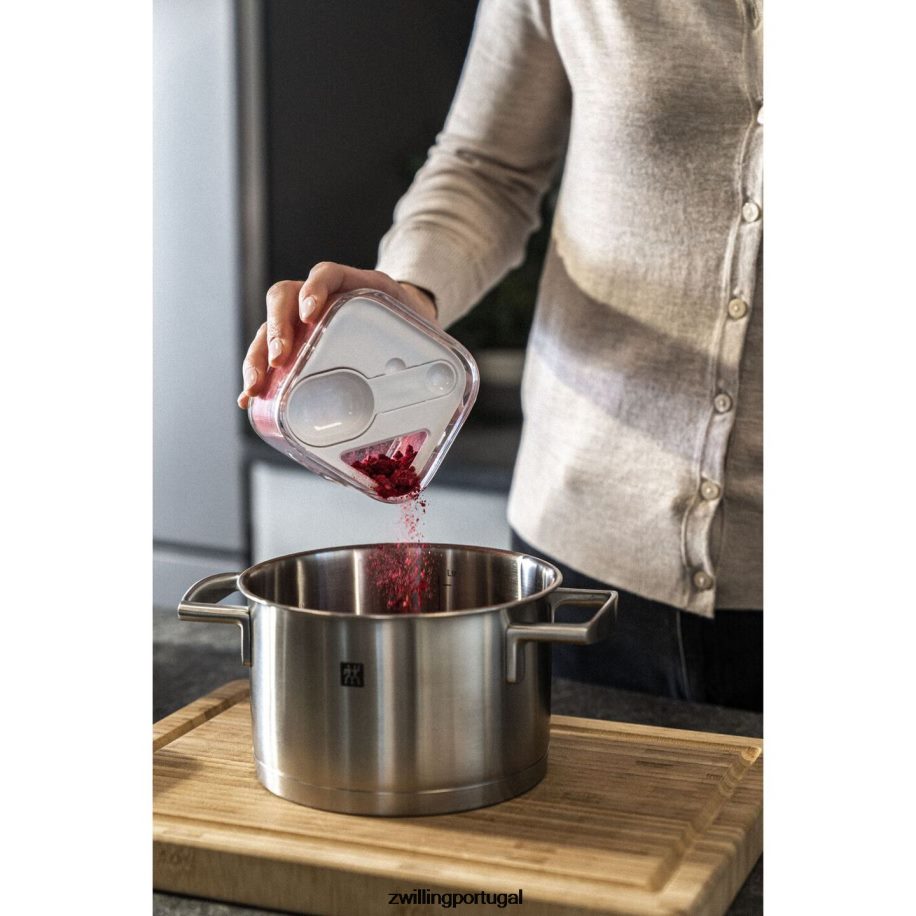 Zwilling cozinha 442PVP525 Conjunto de recipientes para cubos Fresh & Save com bomba de vácuo, pequeno, 7 peças, branco transparente