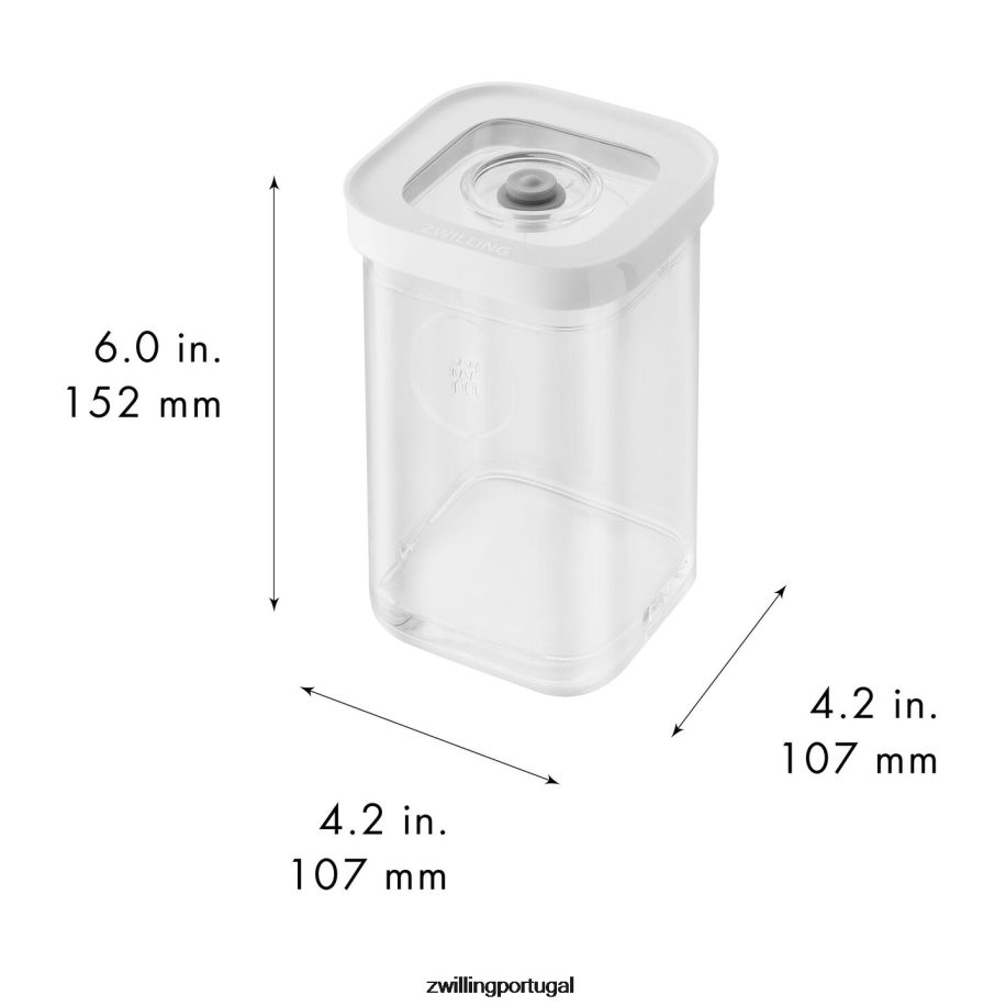 Zwilling cozinha 442PVP526 recipiente de cubo fresco e salvo 2s, 0,875 qt, branco transparente