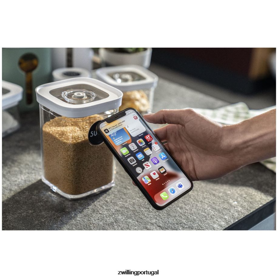 Zwilling cozinha 442PVP526 recipiente de cubo fresco e salvo 2s, 0,875 qt, branco transparente