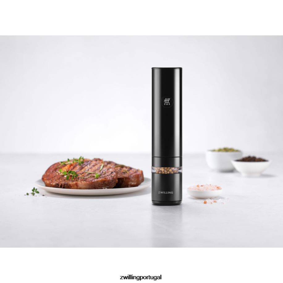 Zwilling cozinha 442PVP549 Moinho elétrico de sal/pimenta enfinigy, preto fosco