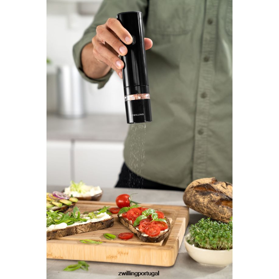 Zwilling cozinha 442PVP549 Moinho elétrico de sal/pimenta enfinigy, preto fosco