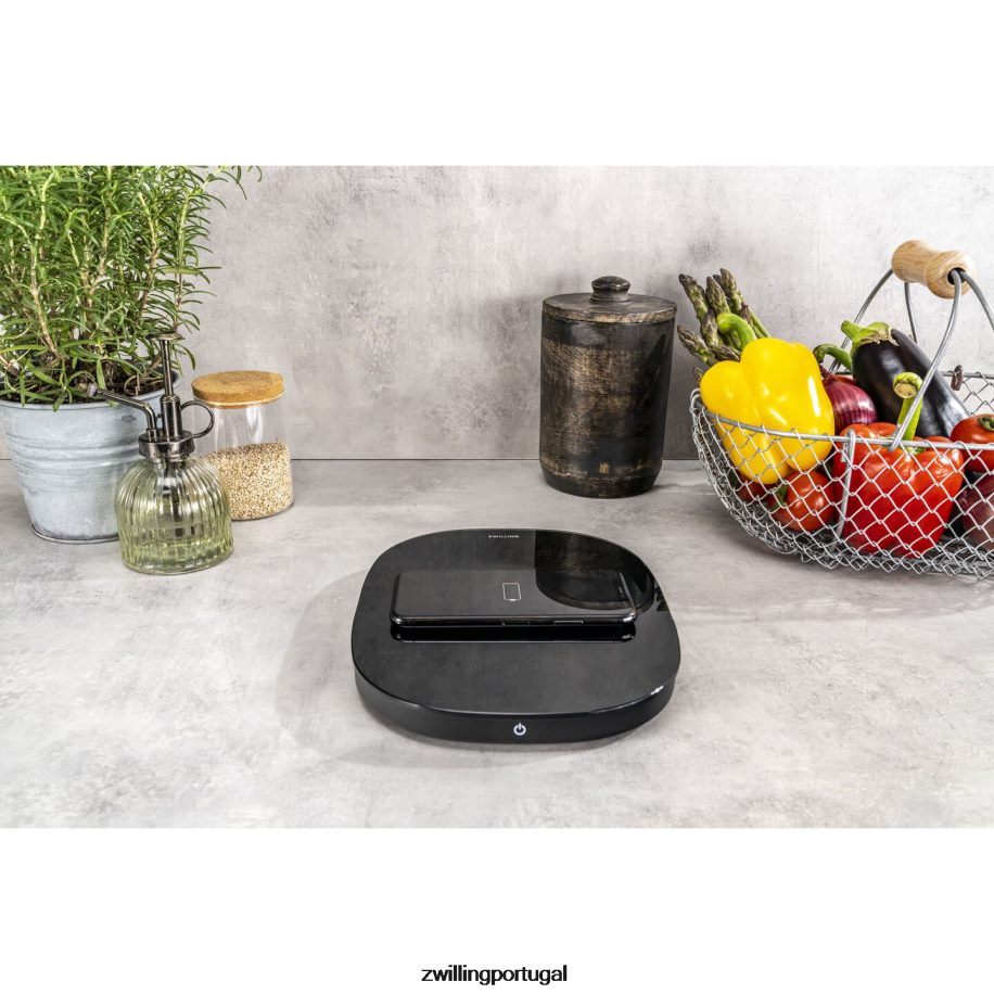 Zwilling elétrica 442PVP577 balança de cozinha com carregamento sem fio enfinigy - preta