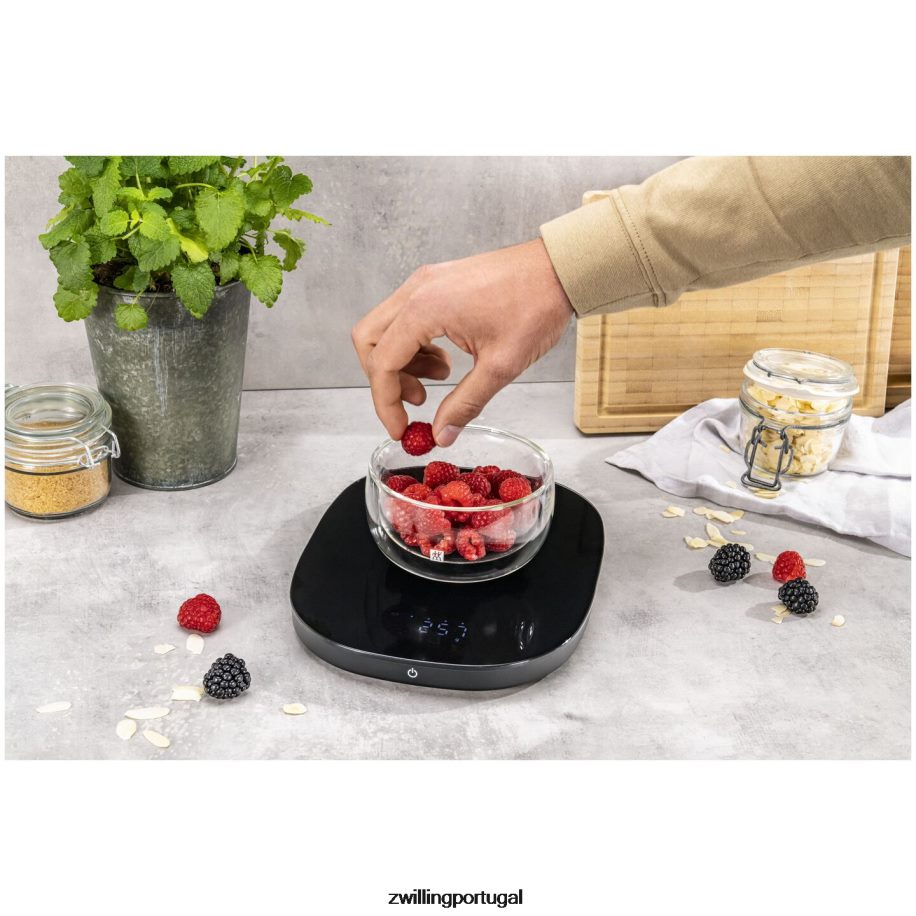 Zwilling elétrica 442PVP577 balança de cozinha com carregamento sem fio enfinigy - preta