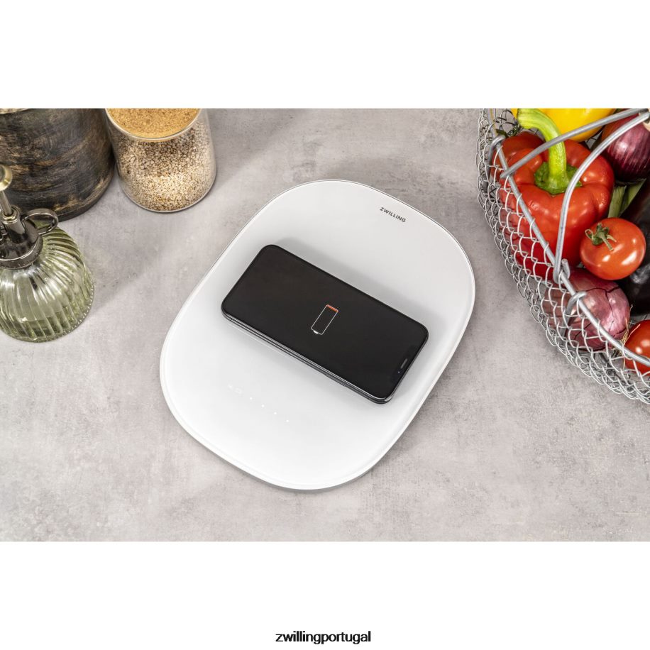 Zwilling elétrica 442PVP578 balança de cozinha com carregamento sem fio enfinigy - prata