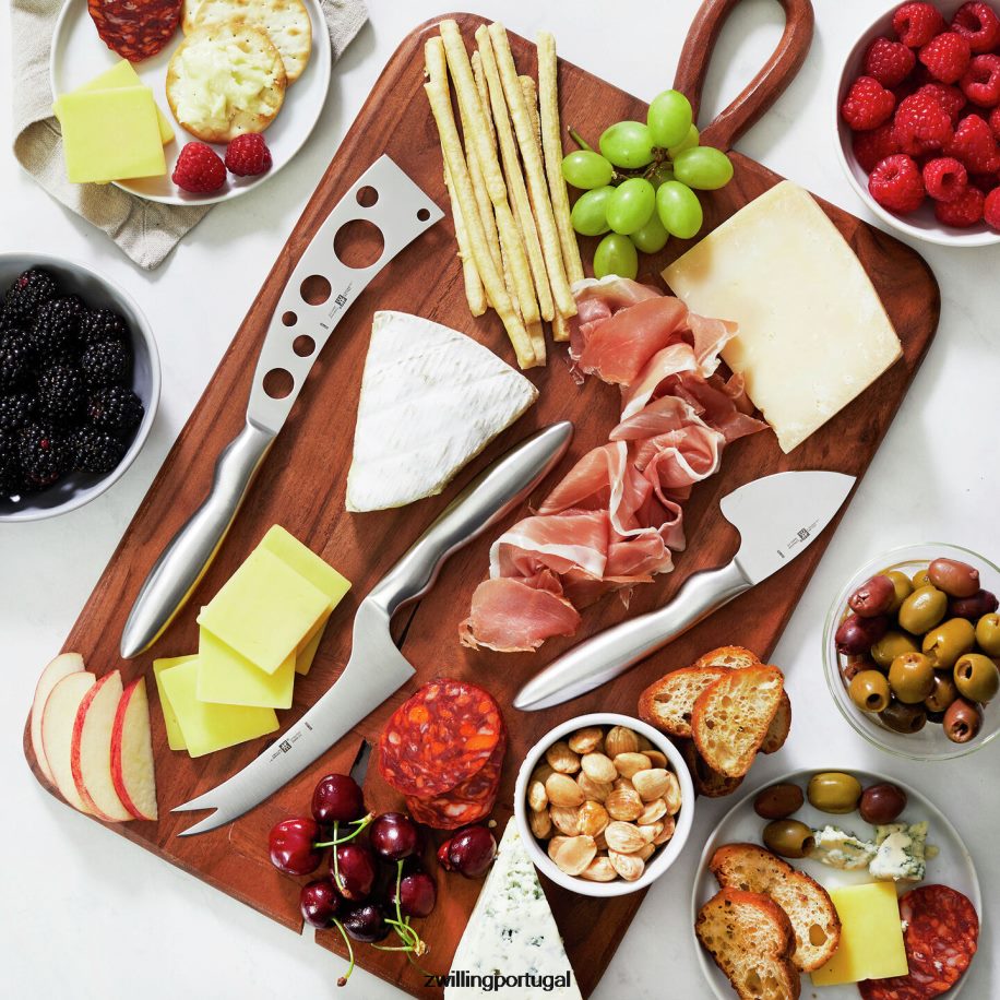 Zwilling talheres 442PVP13 acessórios 3 peças, conjunto de faca de queijo em aço inoxidável