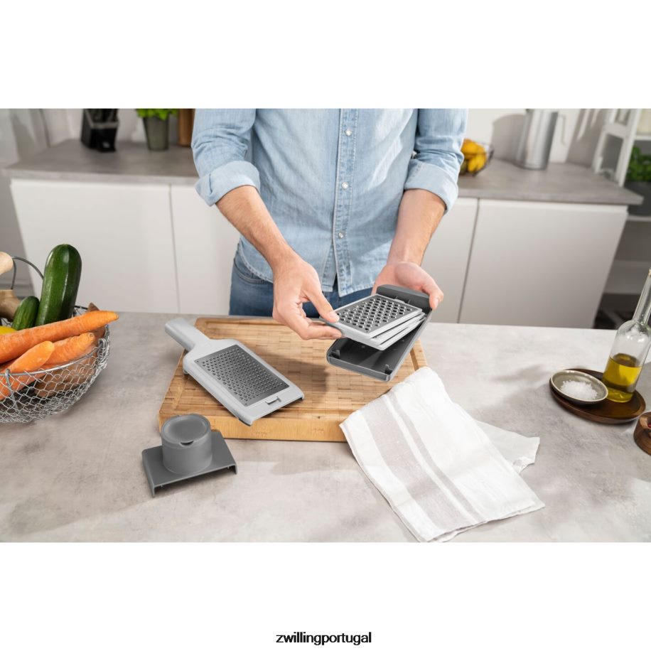 Zwilling talheres 442PVP530 multi ralador / mandolina z-cut, cinza