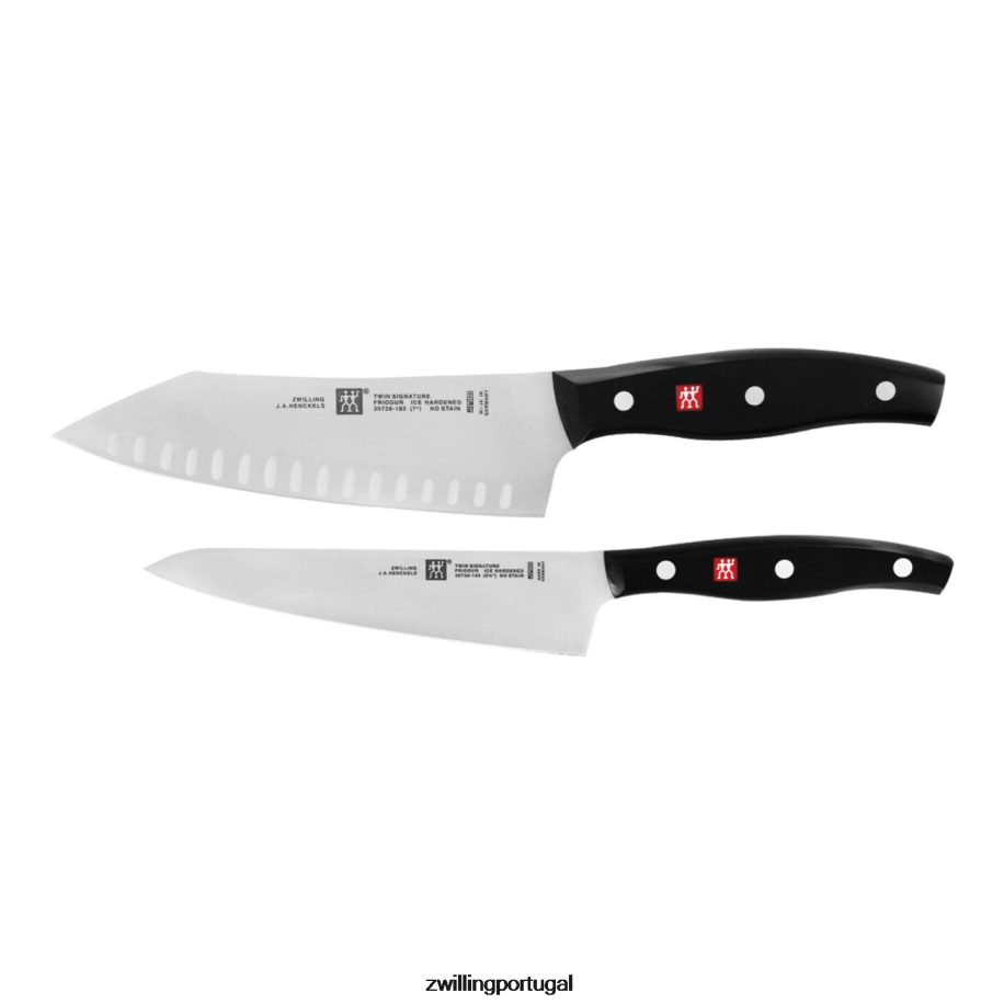 Zwilling talheres 442PVP131 conjunto de facas "rock & chop" com assinatura dupla de 2 peças