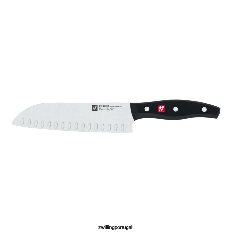 Zwilling talheres 442PVP136 faca santoku de borda oca e assinatura dupla de 7 polegadas